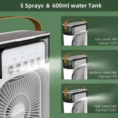 Multifunction Water Spray Mist Fan Air Cooler fan USB Electric Fan Portable Fan